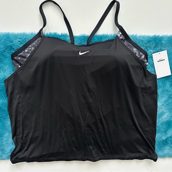 Nike Women's Black Layered Tankini Top Size 1X - Picture 1 of 13